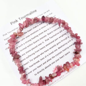 Pink Tourmaline Gem Chips Bangle, spiritual bracelet, bracelet