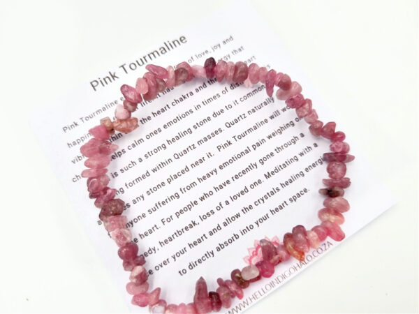 Pink Tourmaline Gem Chips Bangle, spiritual bracelet, bracelet