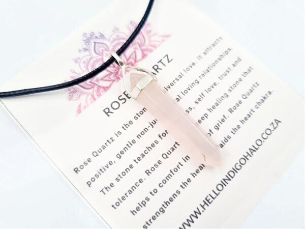 Rose Quartz Crystal Pendant (925 Silver)