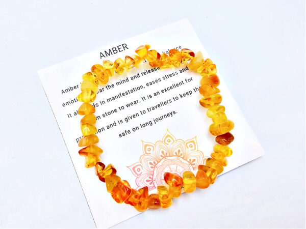 Amber Gem Chips Bangle, yellow crystal bracelet, amber