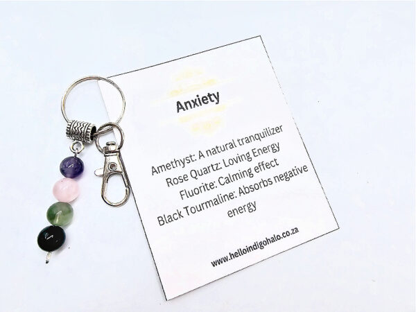 Anxiety Gemstone Key Ring