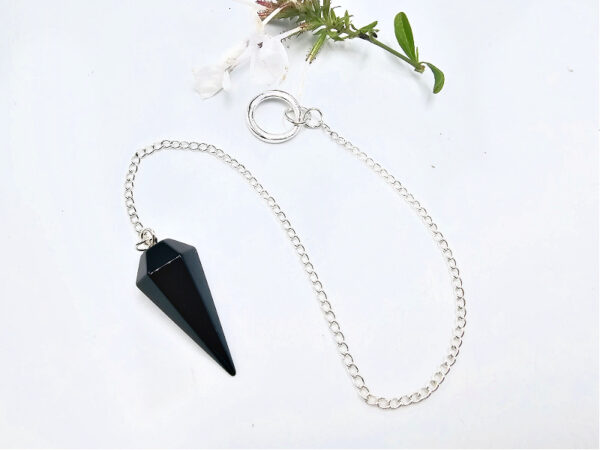 Black Obsidian Point Pendulum