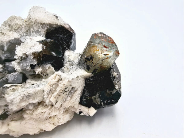 Black Tourmaline & Hyalite F (326g) Aquamarine Point - Image 2