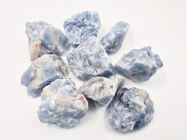 Blue Calcite Rough Crystal Pieces