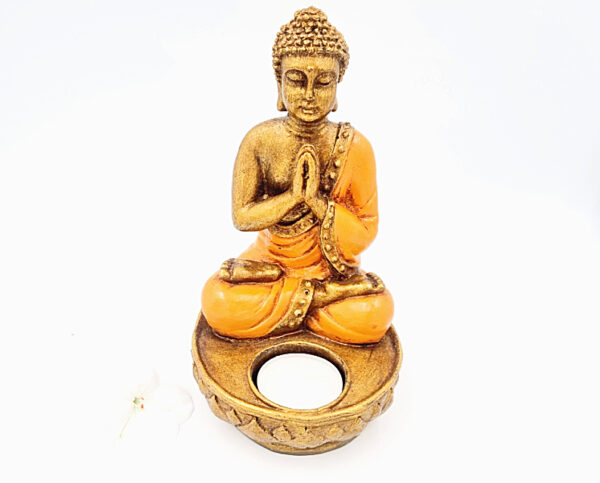 Orange Buddha Candle Holder (18cm) - Image 2