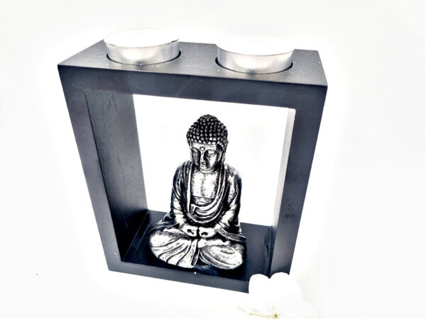 Square Buddha Double Candle Holder