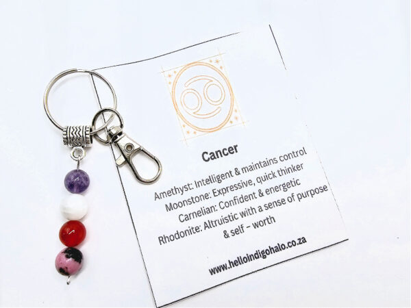 Cancer Gemstone Key Ring