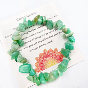 Chrysoprase Gem Chips Bangle, chrysoprase, crystals