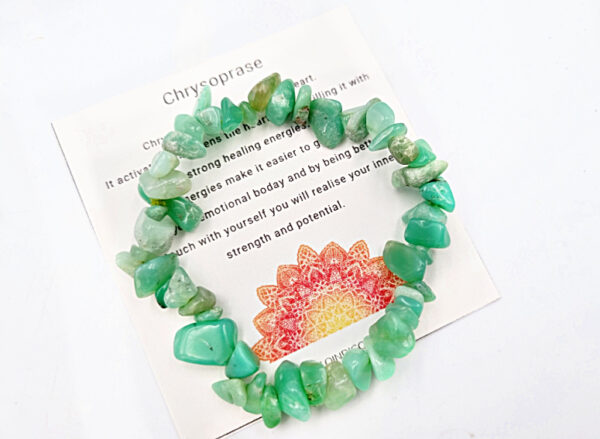 Chrysoprase Gem Chips Bangle, chrysoprase, crystals