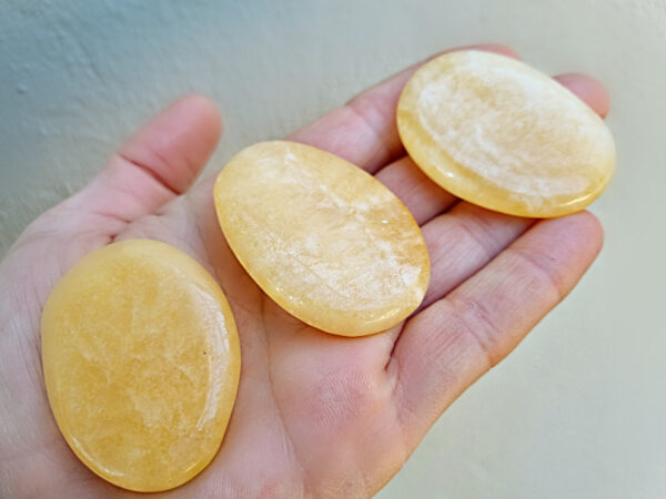 Orange Calcite Palm Stone 5cm