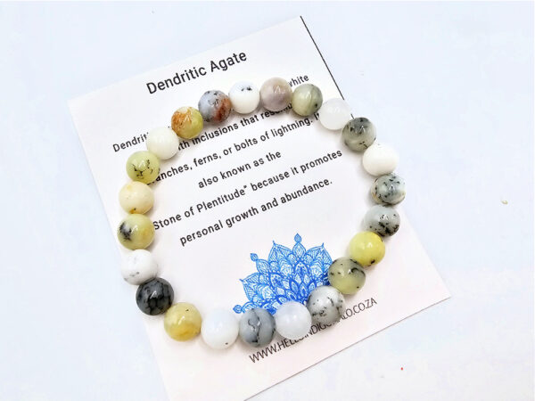 Dendritic Opal Round Beaded Bangle, bohemian jewellery, gemstone bracelet