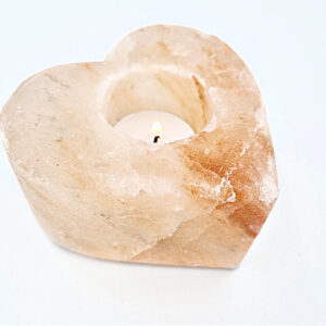 Himalayan Crystal Heart Salt Candle Holder, heart candle holder, salt lamp, himalayan salt candle holder, home decor