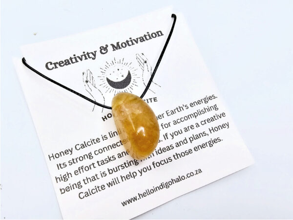 Honey Calcite Tumbled Stone Necklace (Creativity & Motivation)