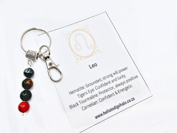 Leo Gemstone Key Ring