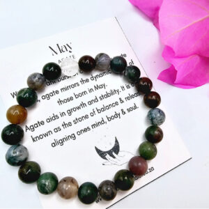 May Birthstone Bangles, bracelet, agate