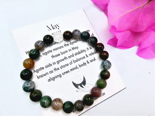 May Birthstone Bangles, bracelet, agate