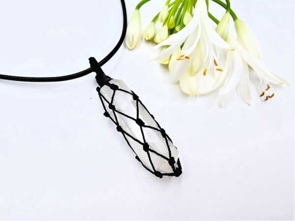 Milky Quartz Braided Point Necklace