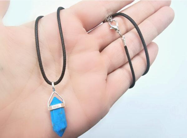 Mini Blue Howlite Crystal Necklace (925 Silver) - Image 2