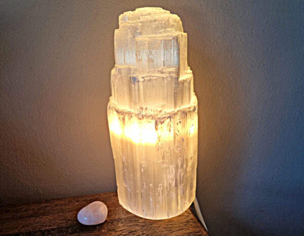 Selenite Tower Crystal Lamp (20cm)