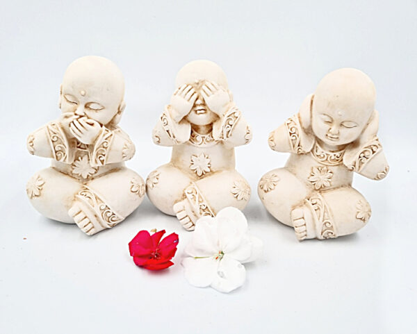 Three Wise Detailed Monks Statues (11cm)