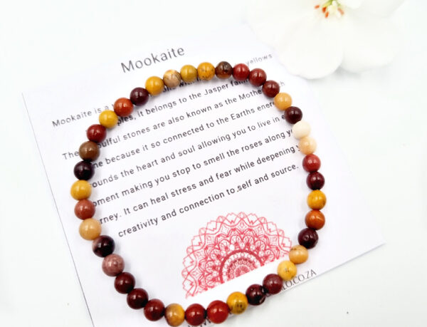 Mookaite Round Beaded Bangle, crystal bracelet, bracelet