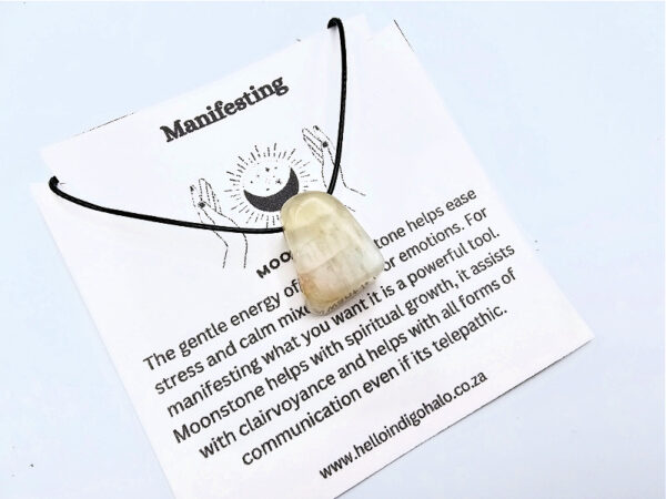 Moonstone Tumbled Stone Necklace (Manifesting)