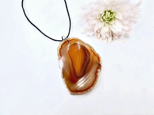 Agate Slice Necklace (Brown)