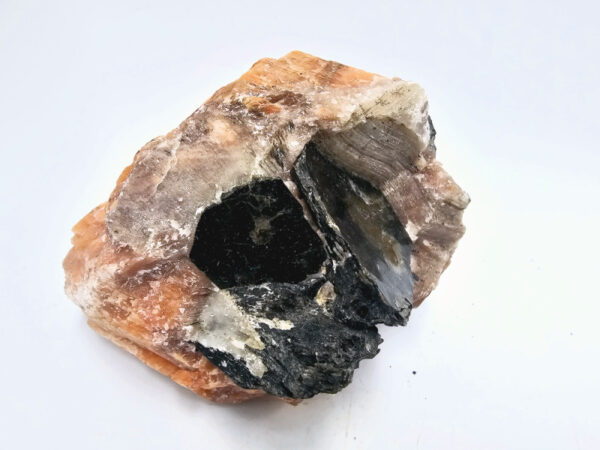 Orange Calcite & Hexagonal Biotite Mica C (596g)