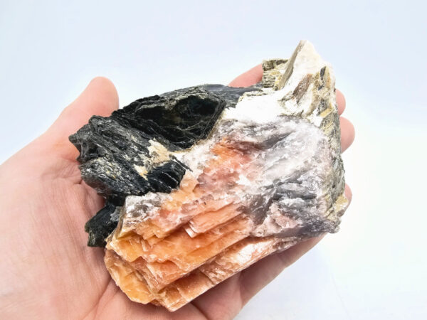 Orange Calcite & Hexagonal Biotite Mica D (390g) - Image 2