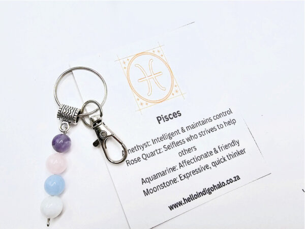 Pisces Gemstone Key Ring