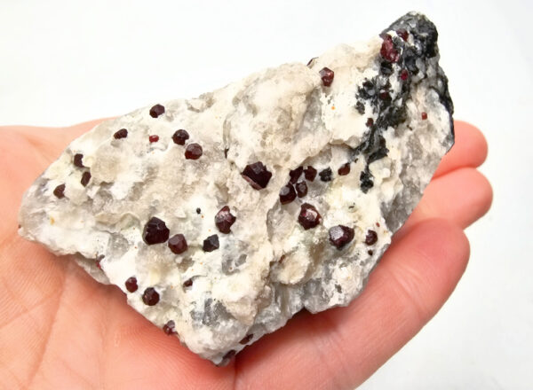 Red Pyrope Garnet in Feldspar & Quartz Matrix E (176g) - Image 2