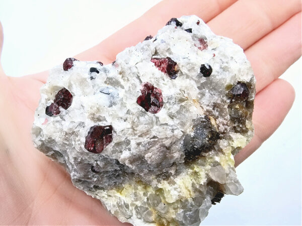 Red Pyrope Garnet in Feldspar & Quartz Matrix F (186g) - Image 2