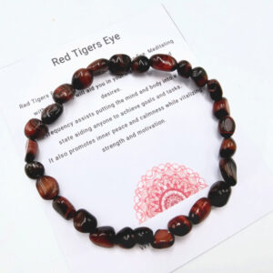 Red Tigers Eye Crystal Nugget Bangle, polished nugget gemstones, bangle