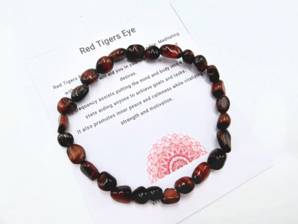 Red Tigers Eye Crystal Nugget Bangle, polished nugget gemstones, bangle