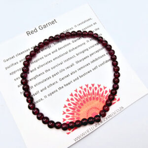 Red Garnet Round Beaded Bangle, gemstone bracelet, bangle