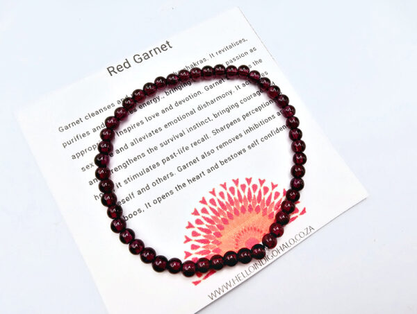 Red Garnet Round Beaded Bangle, gemstone bracelet, bangle