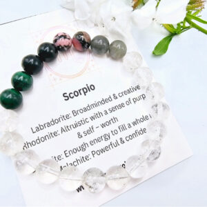 Scorpio Zodiac Gems Bracelet, zodiac jewellery, scorpio jewellery