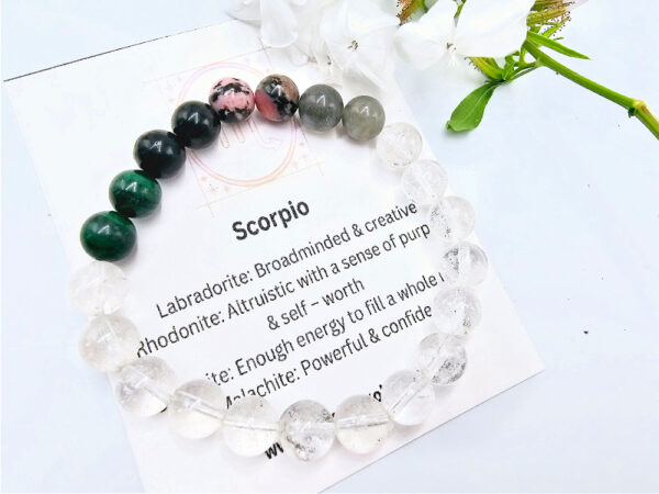 Scorpio Zodiac Gems Bracelet, zodiac jewellery, scorpio jewellery