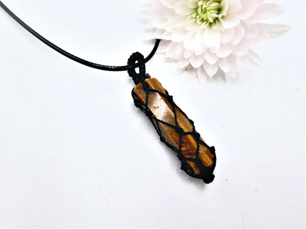 Tigers Eye Braided Point Necklace