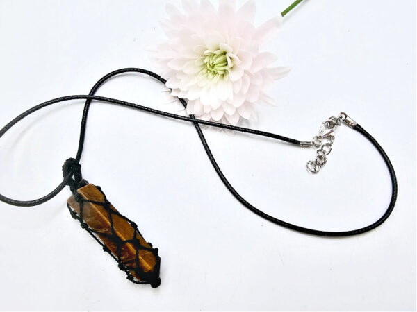 Tigers Eye Braided Point Necklace - Image 2