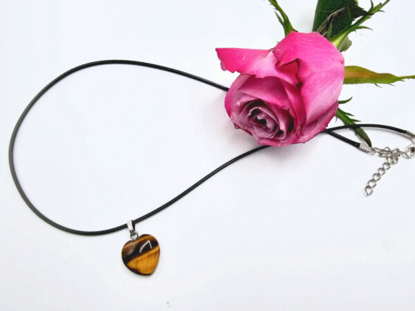 Tigers Eye Heart Necklace (1.5cm) - Image 2