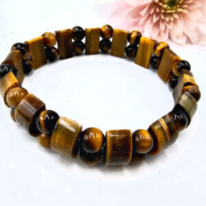 tigers eye mixed bead bangle, gem jewellery, crystal bracelet