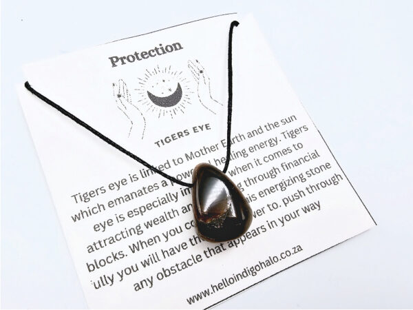 Tigers Eye Tumbled Stone Necklace (Protection)