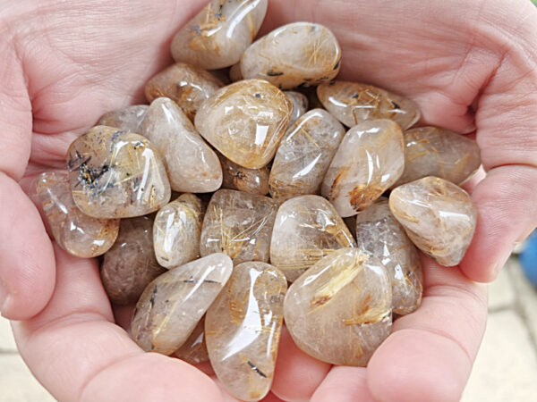 Rutilated Quartz Tumble Stones