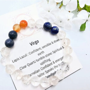 Virgo Zodiac Gem Bracelet, round beaded bangle, spiritual bangle