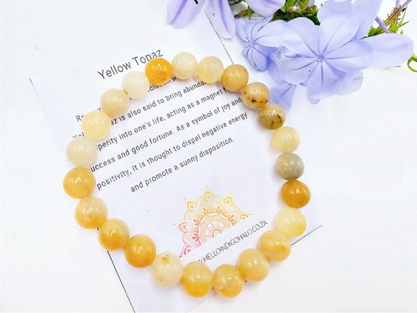 Yellow Topaz Round Beaded Bangle, yellow topaz, yellow crystal bangle