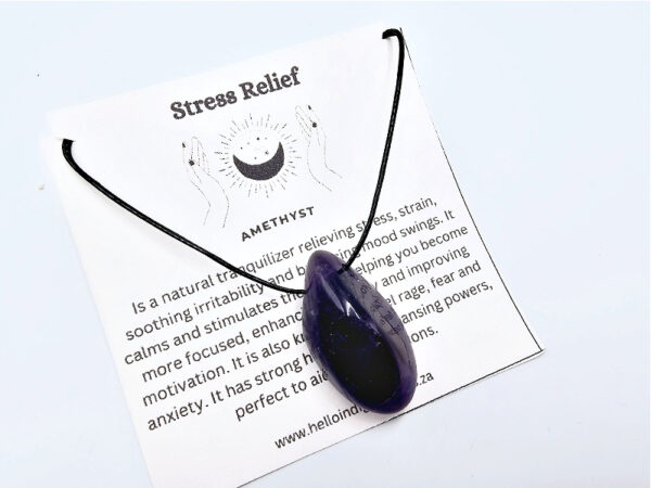 Amethyst Tumbled Stone Necklace (Stress Relief)