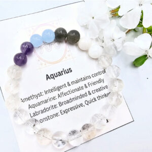 Aquarius Zodiac Gem Bracelet, zodiac jewellery, spiritual bangle