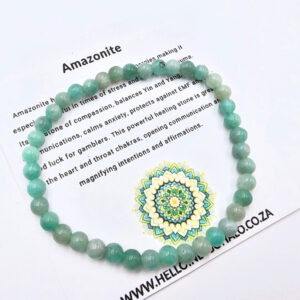 Amazonite Round Beaded Bangle, bracelet, polished beads crystal bracelet