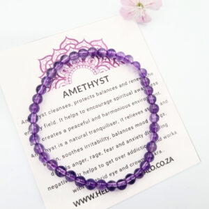 Amethyst Round Beaded Bangle, amethyst bangle, purple crystal bangle